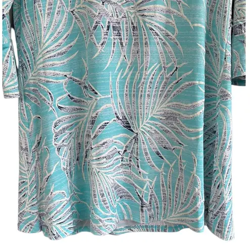 NWT Clara Sun Woo Palm Frond Bell Sleeve Top Size XS Blue