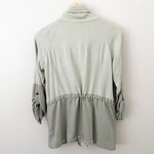 Anthropologie BLU PEPPER x  | Cotton Linen Utility Tone Colorblock Jacket | Small