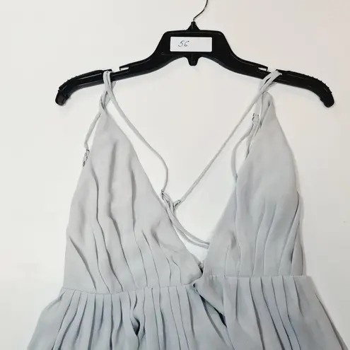 Michael Costello x REVOLE Etta Mini Wrap Dress in Baby Blue XS