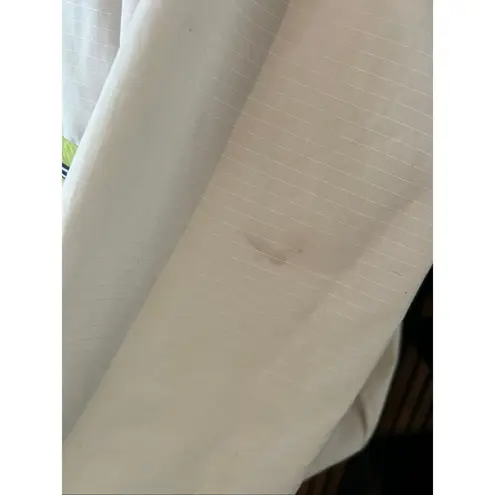 Nike   vintage 1/4 zip hooded windbreaker style jacket m white striped Y2K