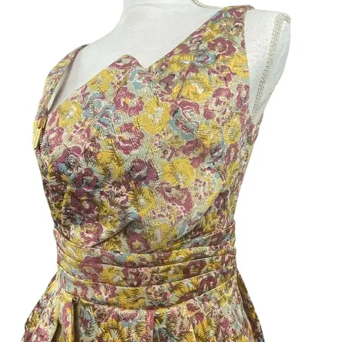 Zac Posen Target Floral Brocade Mini Dress Gold Size 5 Sleeveless Party Cocktail