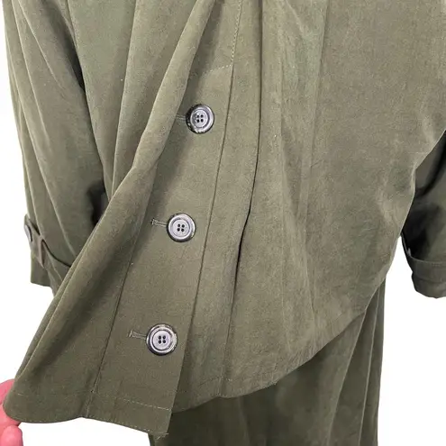 Gallery  Size 12 Olive Green Long Trench with Removable Lining Jacket