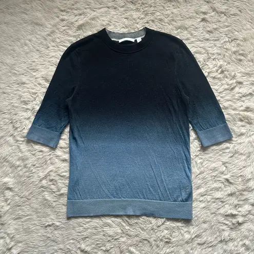 Hugo Boss Boss Top Feyah Ombré Virgin Wool Knit Crewneck Pullover Blue Sz XL