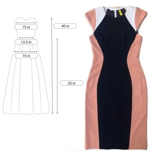 Jay Godfrey Color Block Cocktail Midi Dress