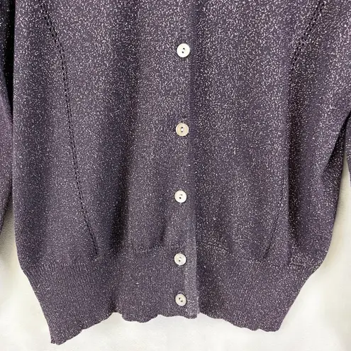 Hillard & Hanson VTG Womens Cardigan Sweater Medium Glitter Y2K Fairy Grunge 90s