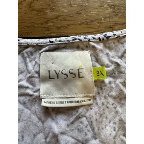 Lysse Size 3X White Floral Sullivan Jersey Ruffle Tee Top Short Sleeve Office