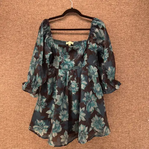 Milkmaid Dress Large Whimsigoth Dark Romantic Coquette Victorian Vibes Blue