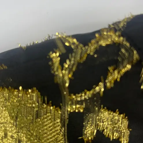 Jessica London Y2K Gold Womens Top Sz 18 Mob Wife Holiday Glam Floral Sheer Date