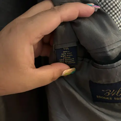 Brooks Brothers gray Coat Mens 48L Silk And Wool Blend Preppy Formal