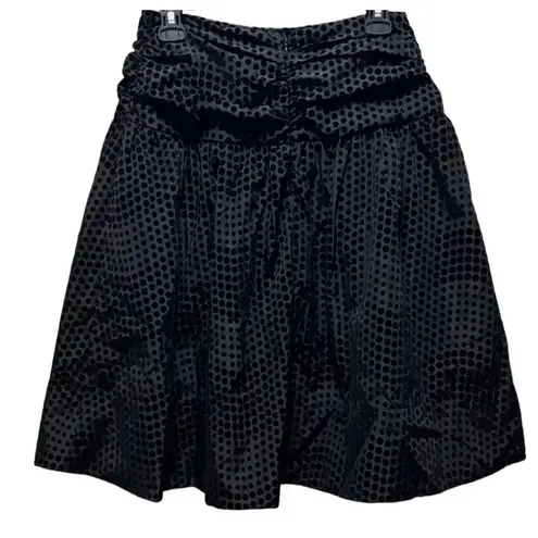 Maeve Anthropologie Womens Taffeta Dot Midi Skirt Black Noir Size 4