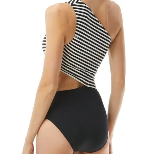 Michael Michael Kors One Shoulder Stripe Cutout One