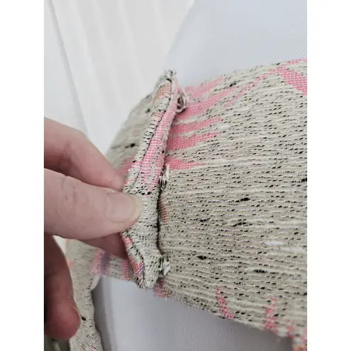 FRNCH Paris Shift Dress Size S Orange Pink Purple Tweed Cotton Lined Cutout Back