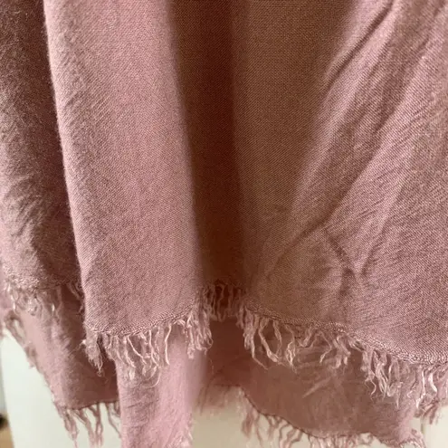 Hippie Laundry Mauve Peasant Boho Top M Women Crop Smocked Fringe Off Shouly