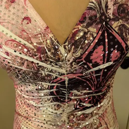 Body Central shimmery pink body con top size medium