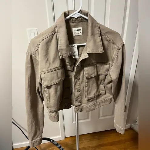 Marshalls NWT Cropped khaki denim jacket