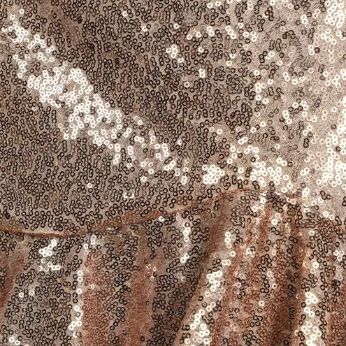 Lulus glam ma’am gold sequin bodycon ruffle mini dress, size L, NWT Gold Size L