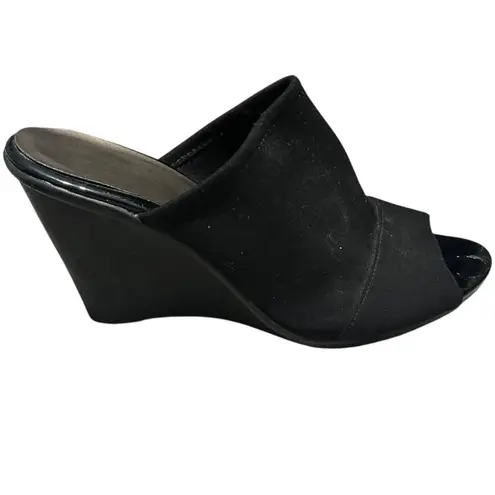 New York Transit Black Wedge Sandal Mules Women's 11 Business Casual Going Out