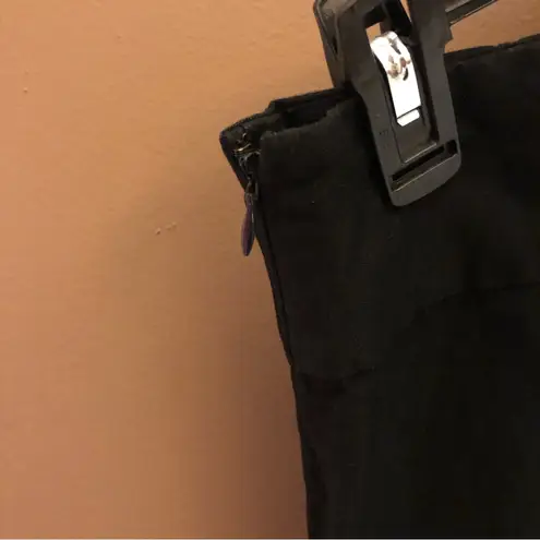 August Silk Sportswear Linen Blend Cropped Wide Leg Culotte Pants Black 8