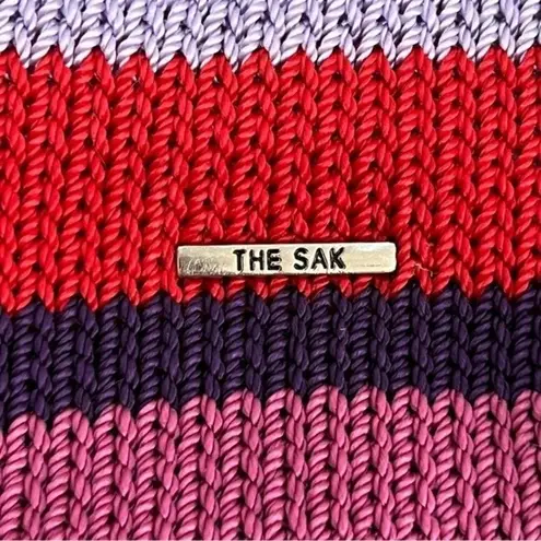 The Sak Red Purple Crochet Shoulder Bag