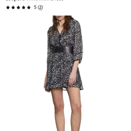 The Kooples - Size Medium US 6 FR 2 - 3/4 Length Sleeve Dress Black & White SO