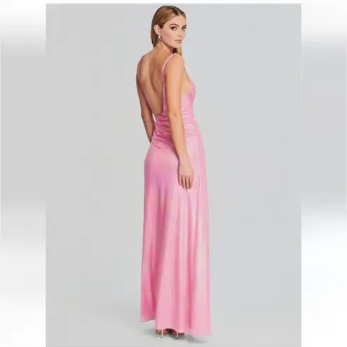 Retrofete Yesi Dress in Flamingo Pink Large NWT Metallic Maxi Spaghetti Straps