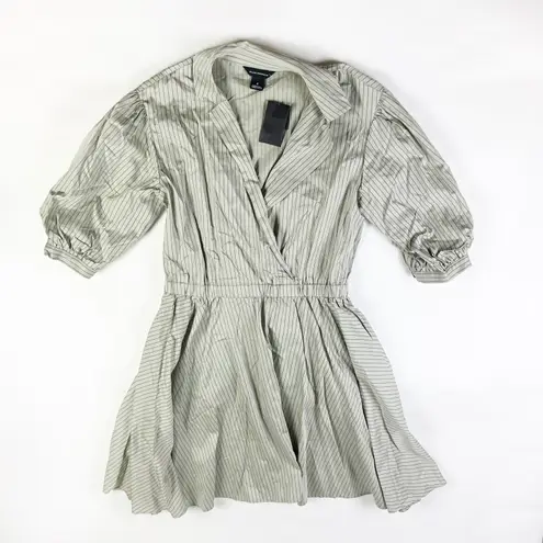 Club Monaco NEW Collar A Line V Neck Faux Wrap Robe Stretch Waist Mini Dress 8