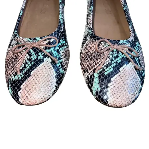 Madewell NEW  Adelle Ballet Flats Snake Embossed Leather Muted Shell Multi