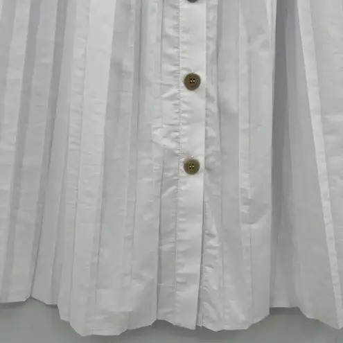 SKILLS & GENES White Poplin Pleated Midi Skirt Italian Size 38 U.S. Women’s 2