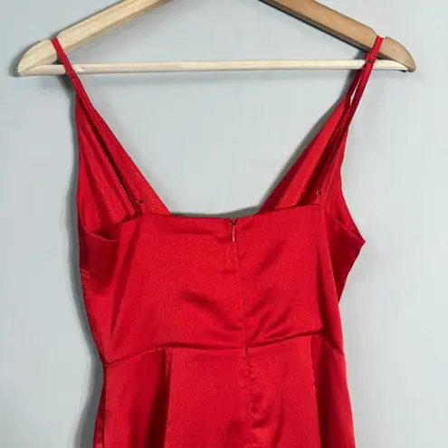 Showpo Cloud Cover Faux Wrap Ruffle Mini Dress Womens 2 Red Cocktail Party Girly