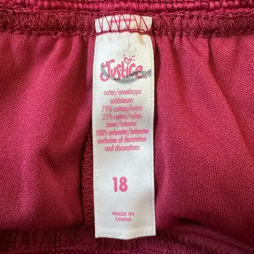 Justice Cranberry Colored Crochet Shorts