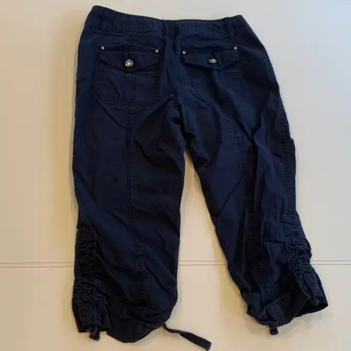 INC International Concepts Navy Blue Cotton Cropped Capri Pants Women’s Size 4P