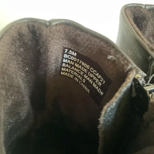 B.O.C Black Combat Boots Women’s Size 7.5M Faux Leather Lace