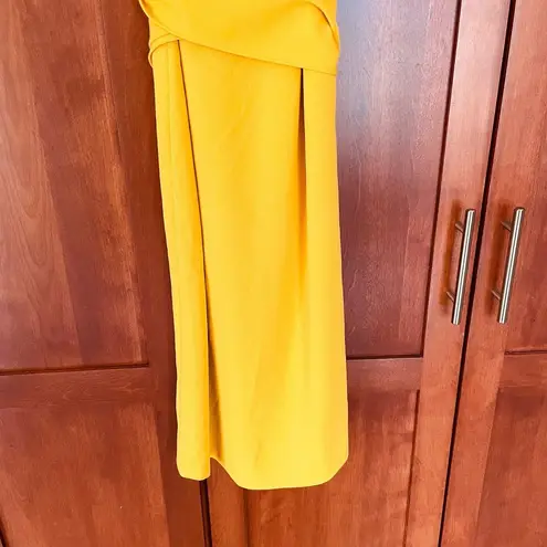 Dress the Population Veronique Midi Bodycon Canary Yellow Size Small