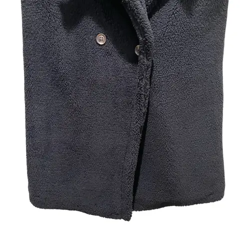And Now This Teddy Faux Shearling Long Vest Black Women’s Size Medium NWT