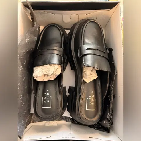 SHUSHOP 7.5 Trixie Loafer Mules Slides Clogs NIB Black