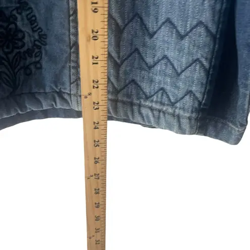 New Direction Vintage 90s Women's Size Medium Embroidered Denim Shacket Blue