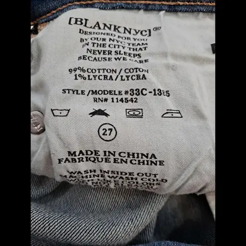 BLANK NYC  Crop Girlfriend Raw Hem Blue Jeans Size‎ 27