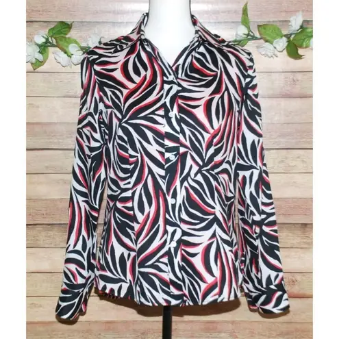 Foxcroft Wrinkle Free Fitted Fit Long Sleeve Button Up Blouse & Cami Set Size 6