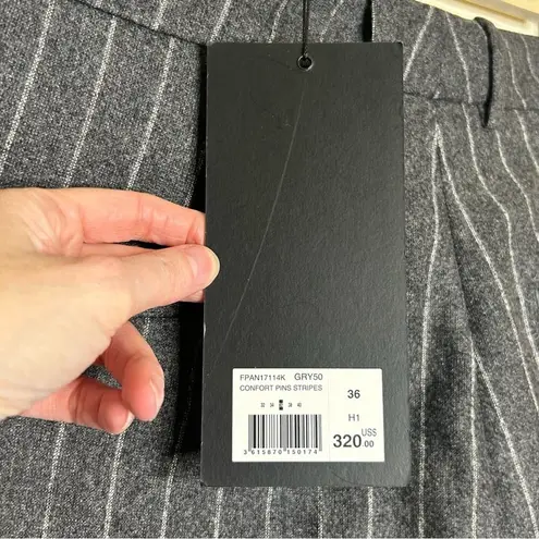 The Kooples Confort Pins Stripes Pants Slacks Career Wear Grey Gray Women 36 NWT