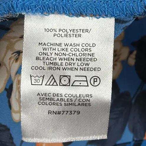 Ann Taylor Top Women's XL Blue Orange Citrus Blossom V