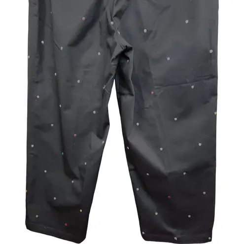 Rafaella Black Embroidered Colorful Polka Dot Stretch Capri Womens 10 NWT