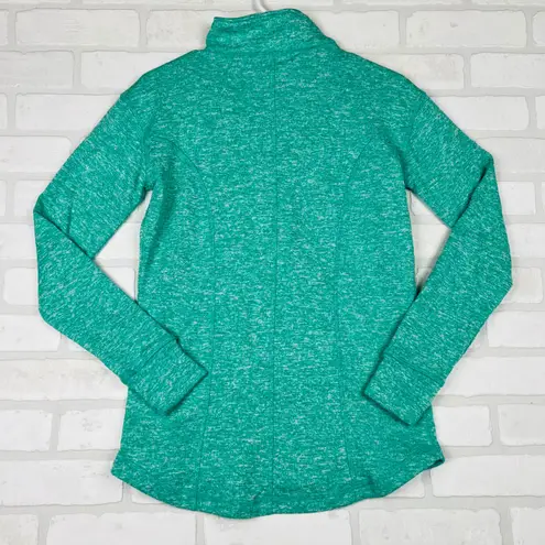 Ivory Ella ‎ Womens Pullover Small Teal Green Half Zip Pockets Elephant Logo