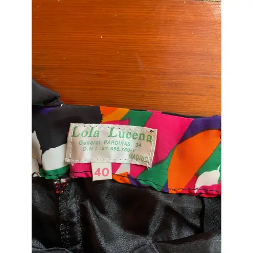 Lola Lucena Madrid Vintage Puff Sleeve Ruched Dress Sz 40 M