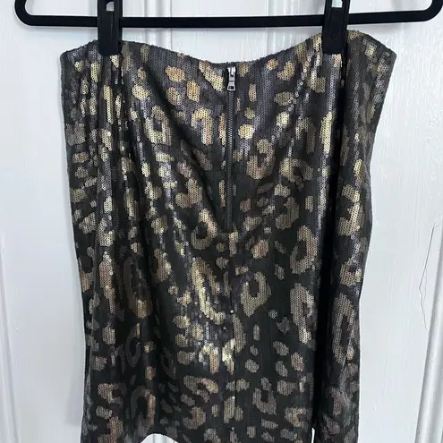 Tahari NWT  sequin leopard print mini skirt