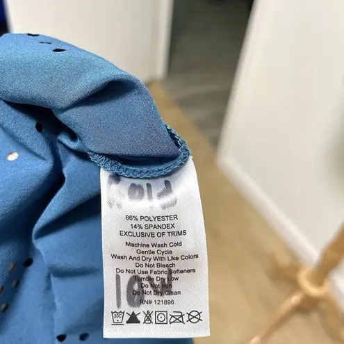 Title Nine Sleeveless Laser Cut Lightweight Pull-Over Dress Teal size XS