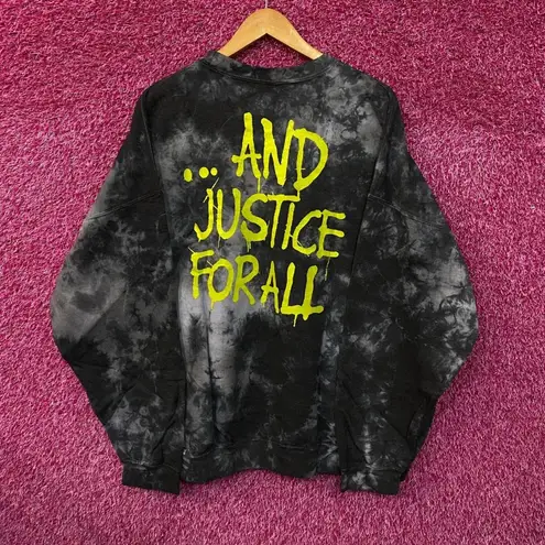 Metallica And Justice For All Tie Dye Oversized Crewneck Sweater L/XL