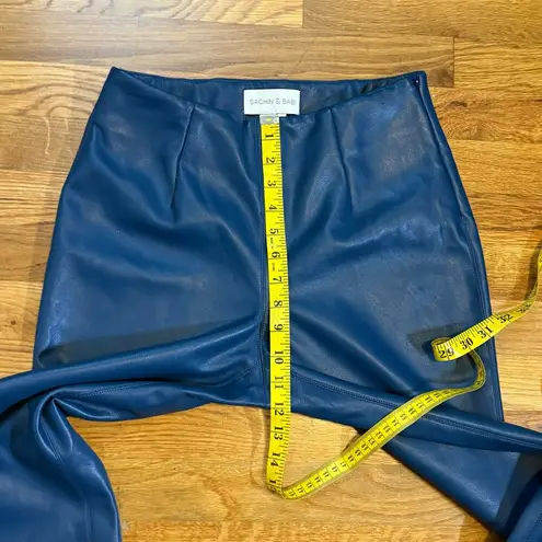 Sachin + Babi Women’s 4 Blue Megan Faux Leather Skinny Leg Pants Biker Retro