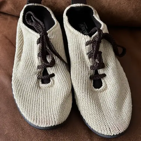 Arcopedico LS Beige Vegan Knit Lace Up Shoes Size 38