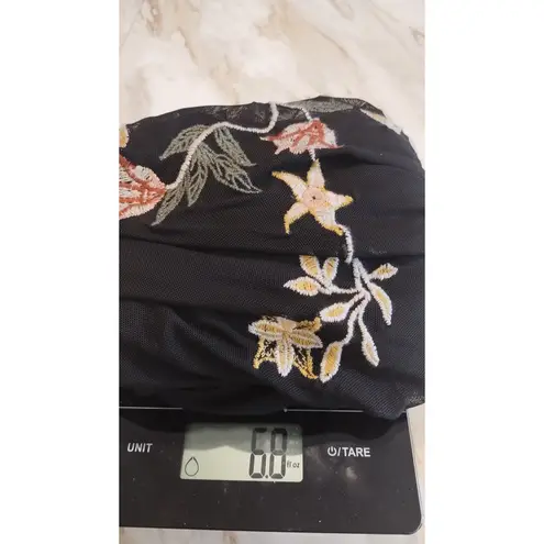 Coco + Jaimeson Women Sz M Black Mesh Dress Tunic Boho Embroidered UNLINED Size M