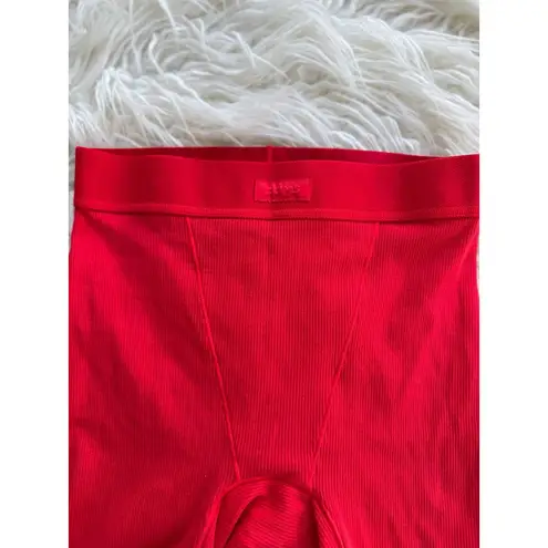 SKIMS Cotton Rib Boxer Cranberry XXS